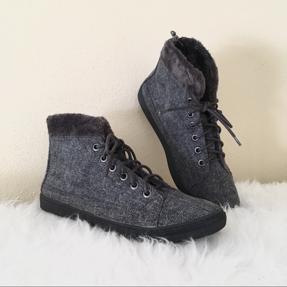 Blowfish Shoes - Blowfish Fleece Gray High Tops Tweed